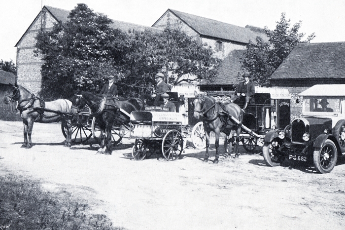 Sondes Place Farm milk delivery fleet 1921